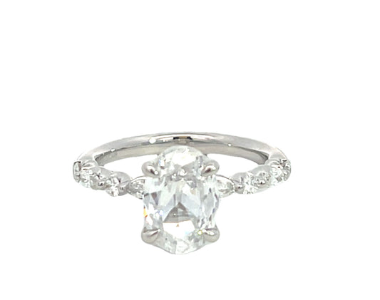 18K White Uneek Timeless Collection Straight Engagement Ring