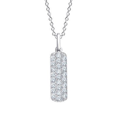 14K White 1cttw Honeycomb Vertical Pendant