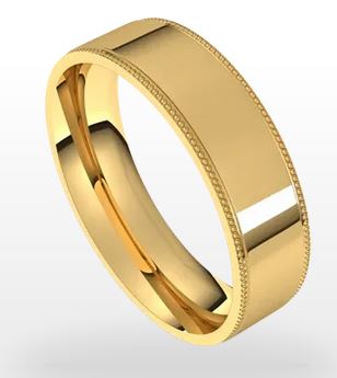 Yellow 14 Karat Flat Comfort Fit Wedding Band Size 11