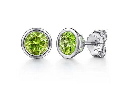 925 Sterling Silver Peridot Stud Earrings