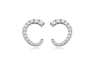 Lady's White 14 Karat Earrings With 0.75Tw Round I I1 Diamonds