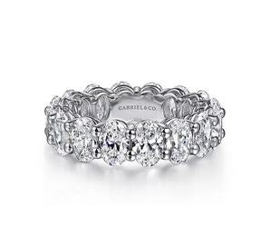 Alloy 14K White Gold Oval Diamond Eternity Band