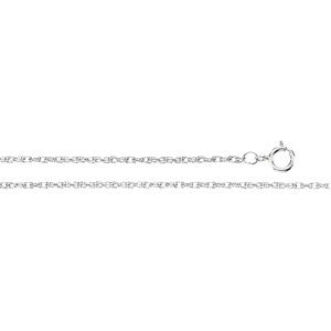 14K White .75 mm Rope 18" Chain