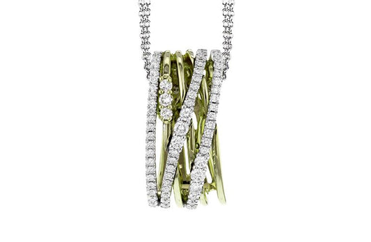 Lady's Two-Tone 18 Karat Free Form Pendant Length 18