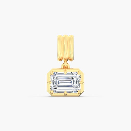 14K Yellow Bezel Emerald Lab Grown Pendant