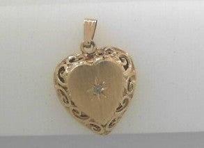 Preowned 14K Yellow Satin Heart Pendant