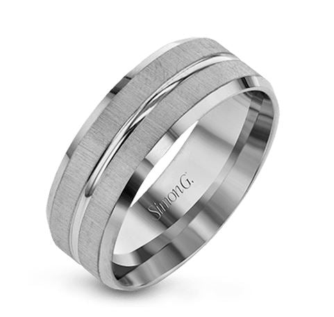 White 14 Karat Gentleman Wedding Band Size 10