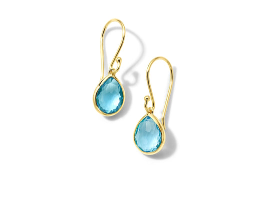 18K Rock Candy® Teeny Teardrop Earrings in Swiss Blue Topaz