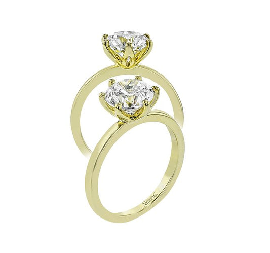 Yellow 18 Karat Solitaire Ring Size 6.5