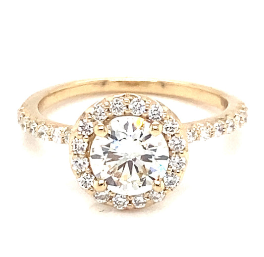 14K Yellow Preset Lab Grown Engagement Ring w/ 1ct Round Center