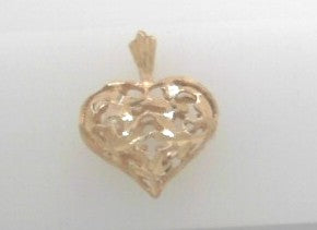 Preowned 14K Yellow Puffed Heart Pendant