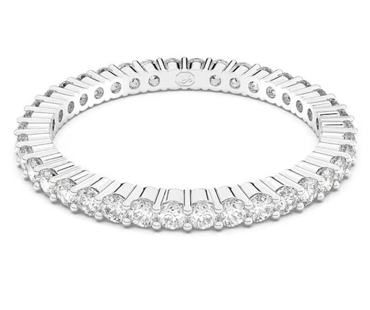 Matrix Vittore ring Round cut, White, Silver-tone finish 55