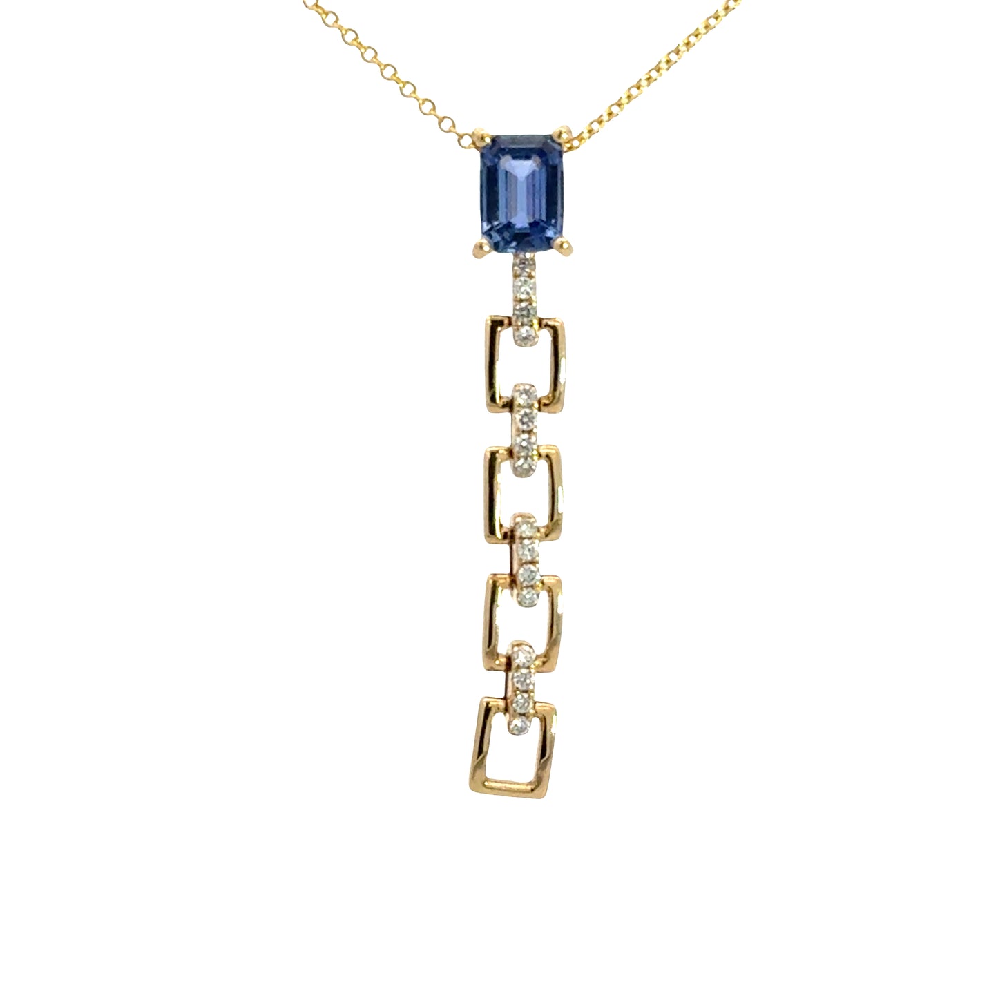 Pendant, 14KY, Sapphire