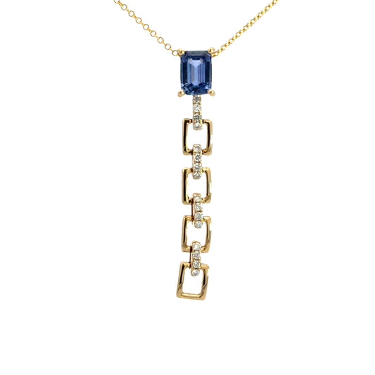 Pendant, 14KY, Sapphire