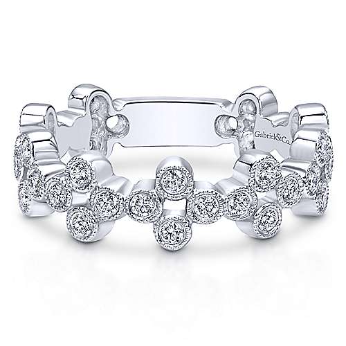 14k White Gold Stackable Ladies Ring