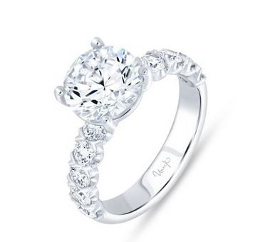 14K White Uneek Timeless Collection Straight Engagement Ring