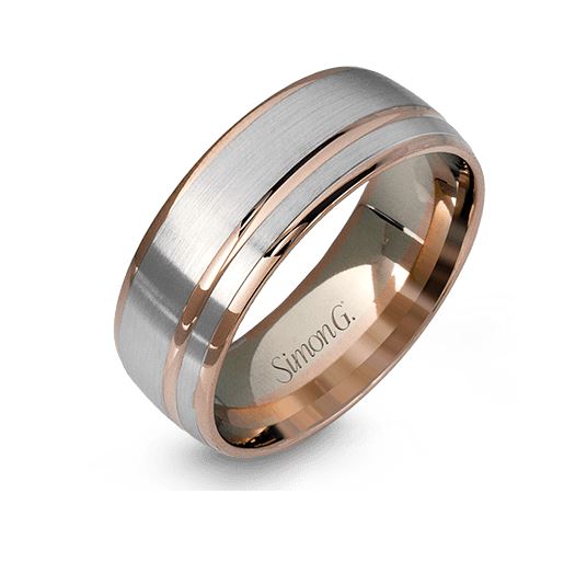 Two-Tone 14 Karat Gentleman Wedding Band Size 10