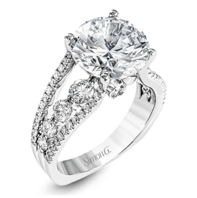 White 18 Karat Wide Ring Size 6.5 Serial # 755141 With = 1.66Twt Round G Vs1 Diamonds