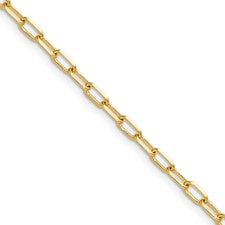 Yellow 14 Karat Diamond Cut Paperclip Chain Length 20