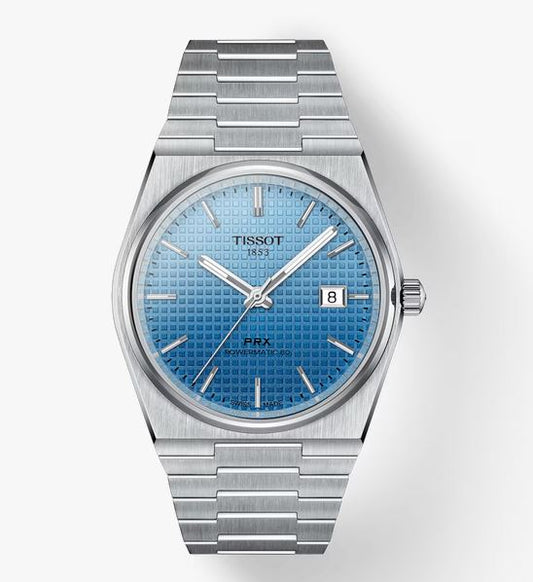PRX Men's Powermatic 80 Stainless Steel with Gradiant Blue Stick Dial