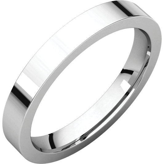 14K White 2mm Flat Comfort Fit Band