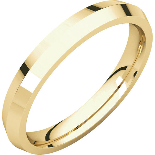 14K Yellow 3mm Knife Edge Comfort Fit Band