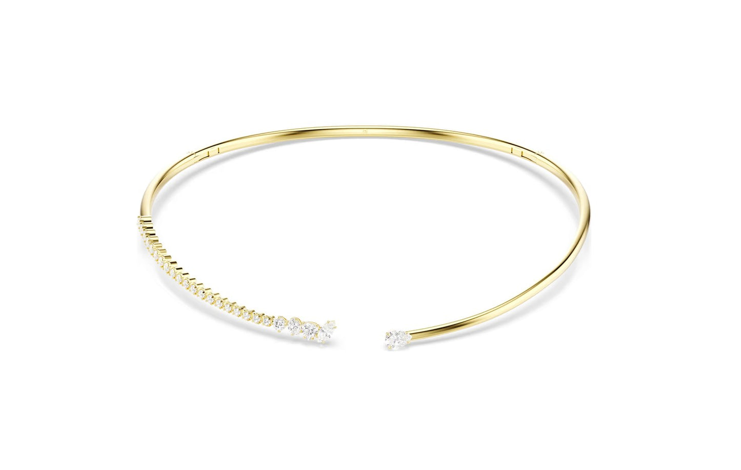 Mesmera choker Mixed cuts, White, 18K gold plated