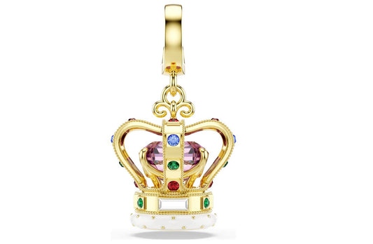 Minions Crown charm Mixed cuts, Multicolored, Gold-tone plated