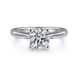 14k White Gold Round Diamond Engagement Ring