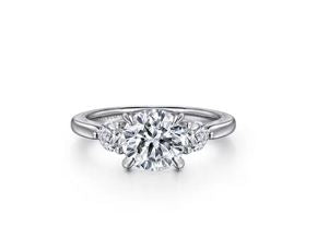 14k White Gold 3 Stone Ring