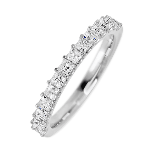 18K White Gold band with 15 Princess Lab Grown Diamond having TCW-.9