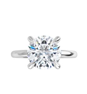 14K White Gold 8 mm Round Solitaire Engagement Ring Mounting