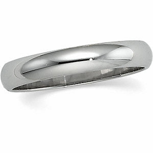 14K White 2.5mm Half Round Band