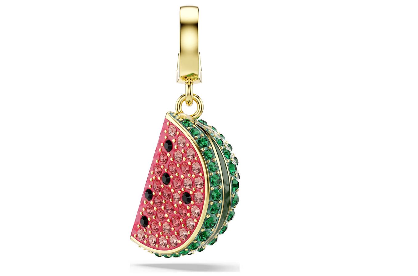 Idyllia charm Mixed cuts, Watermelon, Multicolored, Gold-tone plated