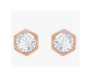 Swarovski Rose Gold-Plated Hexagonal Stud Earrings