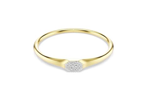 Dextera bangle Round cut, White, Gold-tone plated