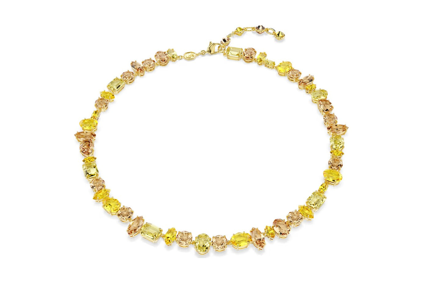 Gema necklace Mixed cuts, Yellow, 18K gold finish