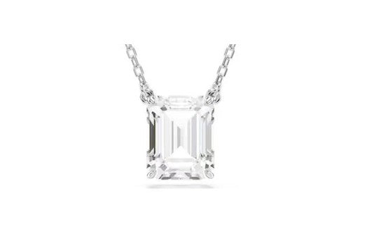 Stilla pendant Octagon cut, White, Rhodium plated