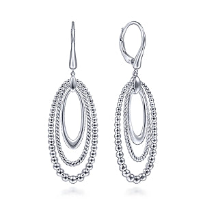925 Sterling Silver Bujukan and Rope Drop Earrings