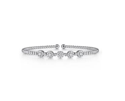 14K White Gold Bujukan Diamond Split Bangle