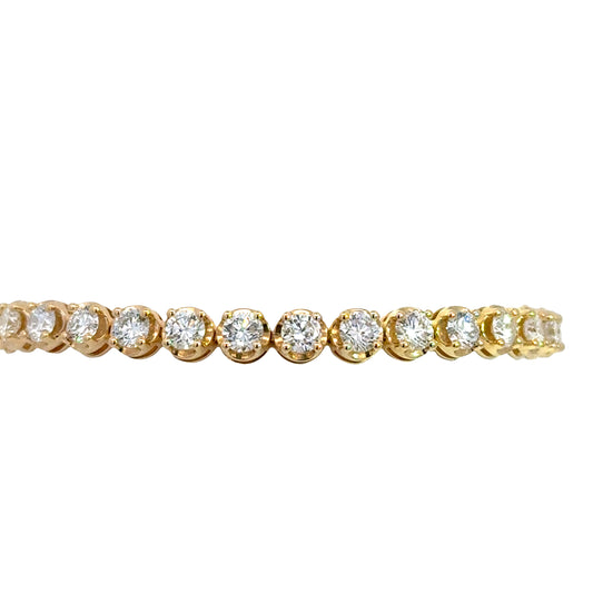 Lady's Yellow 14 Karat Tennis Bracelet With 30 = 10.00Tw Round G/H Si2 Diamonds