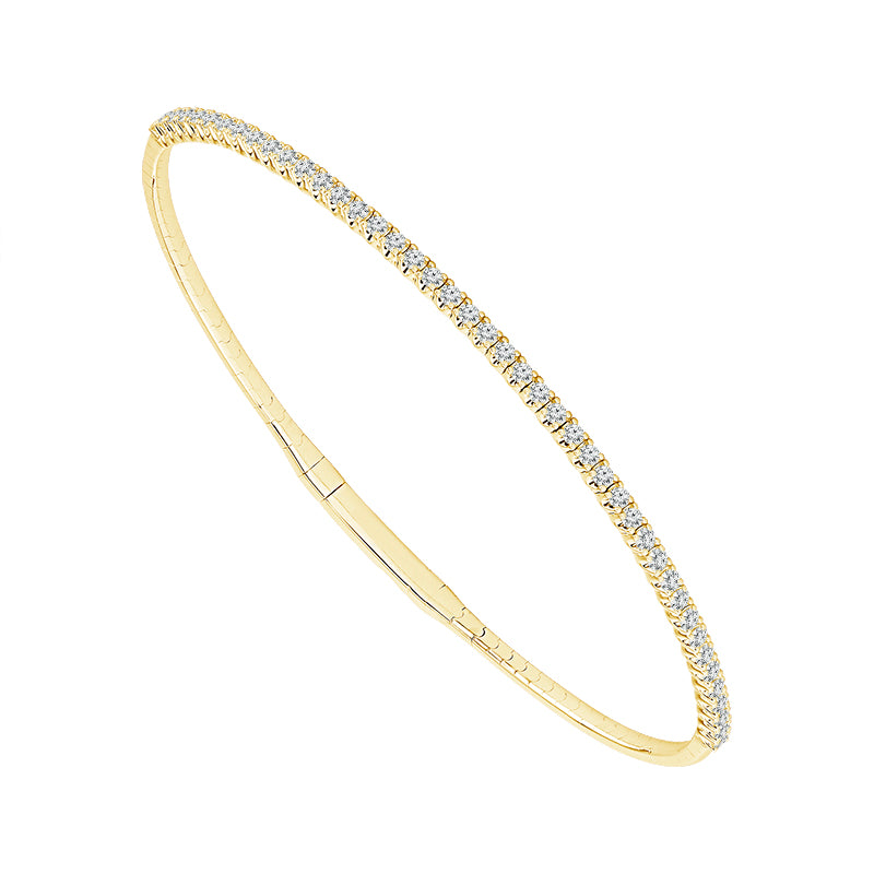 14K Yellow 1/2ct Diamond Flexi Bangle