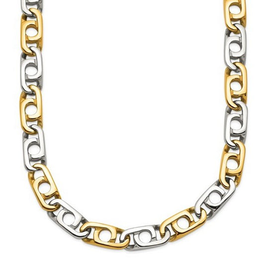 Chisel Stainless Steel Polished Yellow IP-plated 6mm 24 inch Anchor Chain Necklace