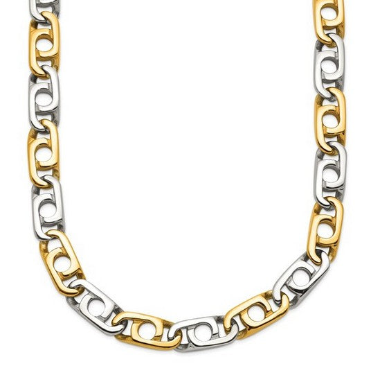 Chisel Stainless Steel Polished Yellow IP-plated 6mm 24 inch Anchor Chain Necklace