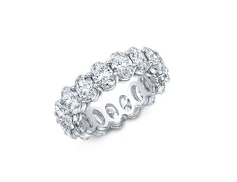 14K White 3cttw Lab Grown Oval Diamond Eternity Band