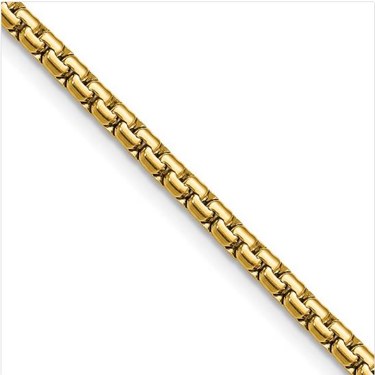 Chisel Stainless Steel Polished Yellow IP-plated 3mm 18 inch Flat Box Chain