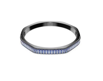 Matrix bangle Baguette cut, Octagon shape, Blue, Ruthenium plated M