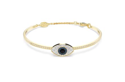 Symbolica bangle Evil eye, Blue, Gold-tone plated