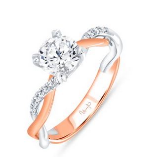 14K White and Rose Uneek Us Collection Twist Engagement Ring