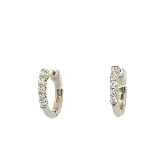 14K White 1/4tw Lab Grown Diamond Hoops